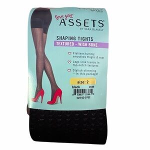 Assets by Spanx Textured Shaping Tights - Size 2 - Black - New